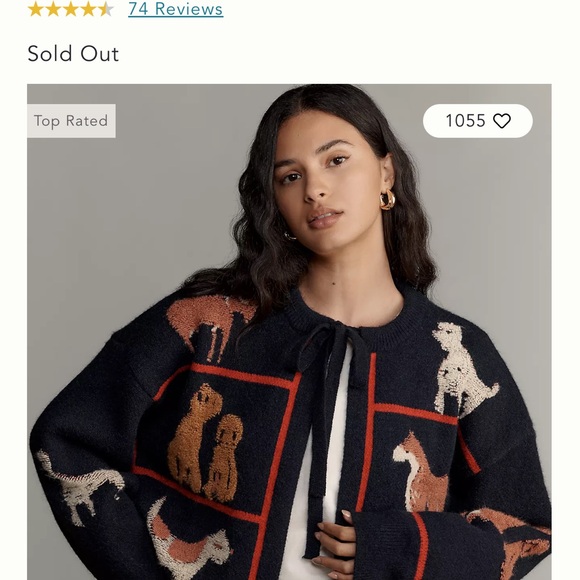 Maeve Sweaters - Anthropologie (Maeve) Dogs Tie-Front Cardigan